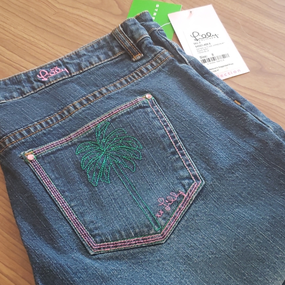 Lilly Pulitzer Glitz Jean layered Palm Tree